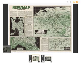 A newsmap, distributed by the U.S. Army to the military during WWII