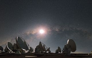 The Moon and the Arc of the Milky Way