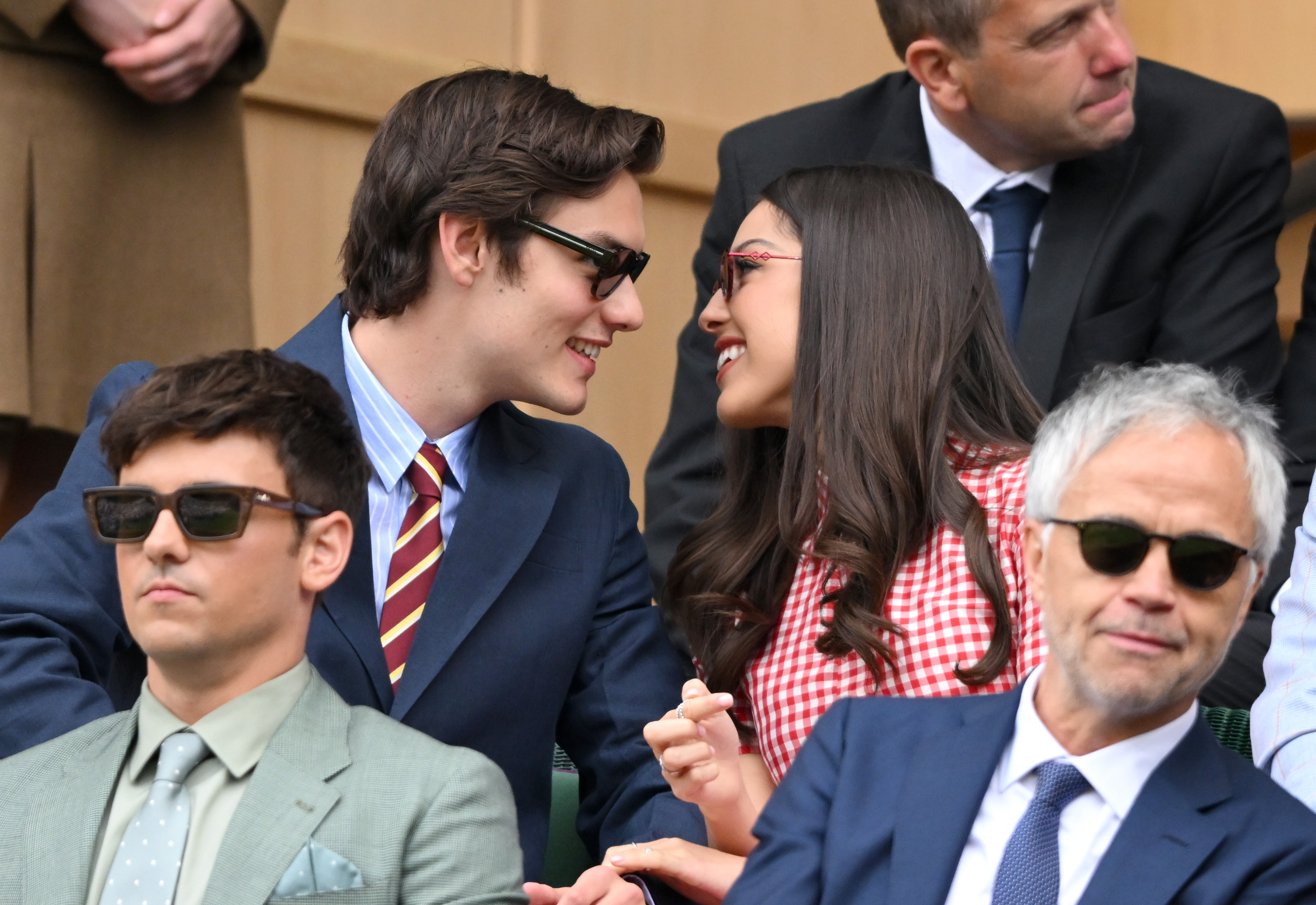 Olivia Rodrigo and Louis Partridge attend Wimbledon Day 6