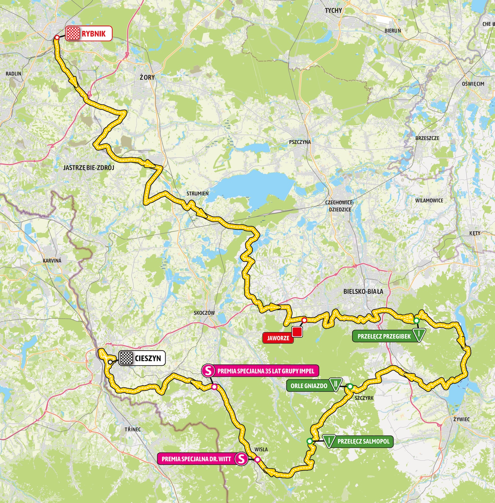 Route information for the 2025 Tour de Pologne