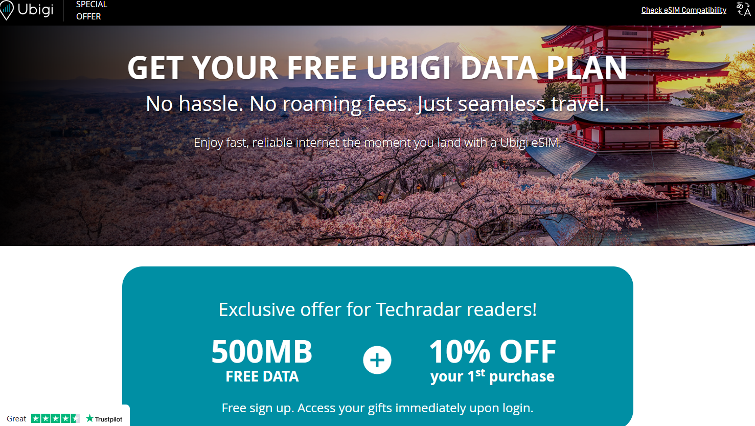 Exlcusive techradar Ubigi offer screen grab