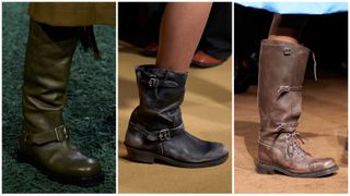 fall 2024 runway boots,: Burberry, Coach, Miu Miu