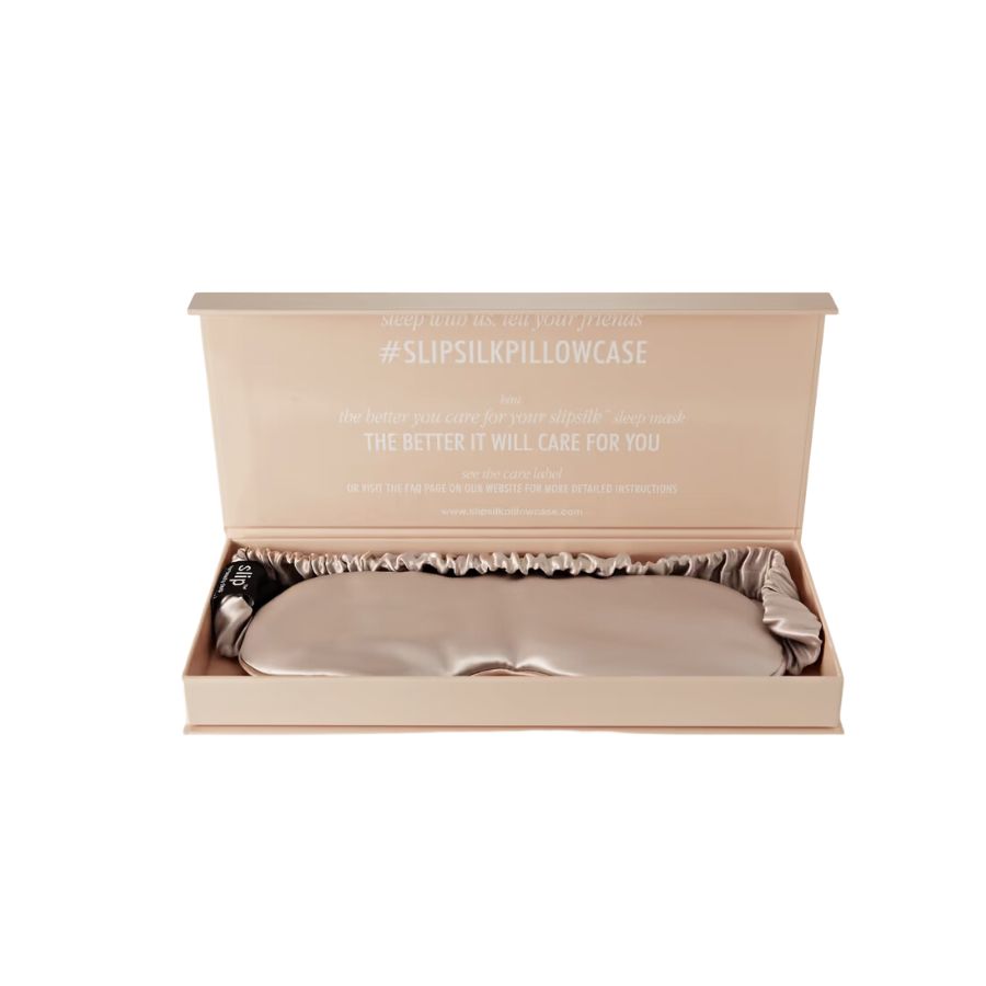 silk eye mask in champagne