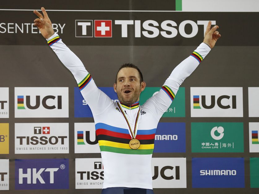 Francois Pervis enjoyed pulling on the rainbow bands once again