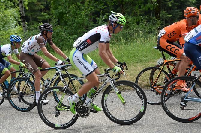 Points leader Peter Sagan (Cannondale) showed strong form on the final climb during stage 6