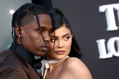 Travis Scott and Kylie Jenner attend the Travis Scott: "Look Mom I Can Fly" Los Angeles Premiere at The Barker Hanger on August 27, 2019 in Santa Monica, California