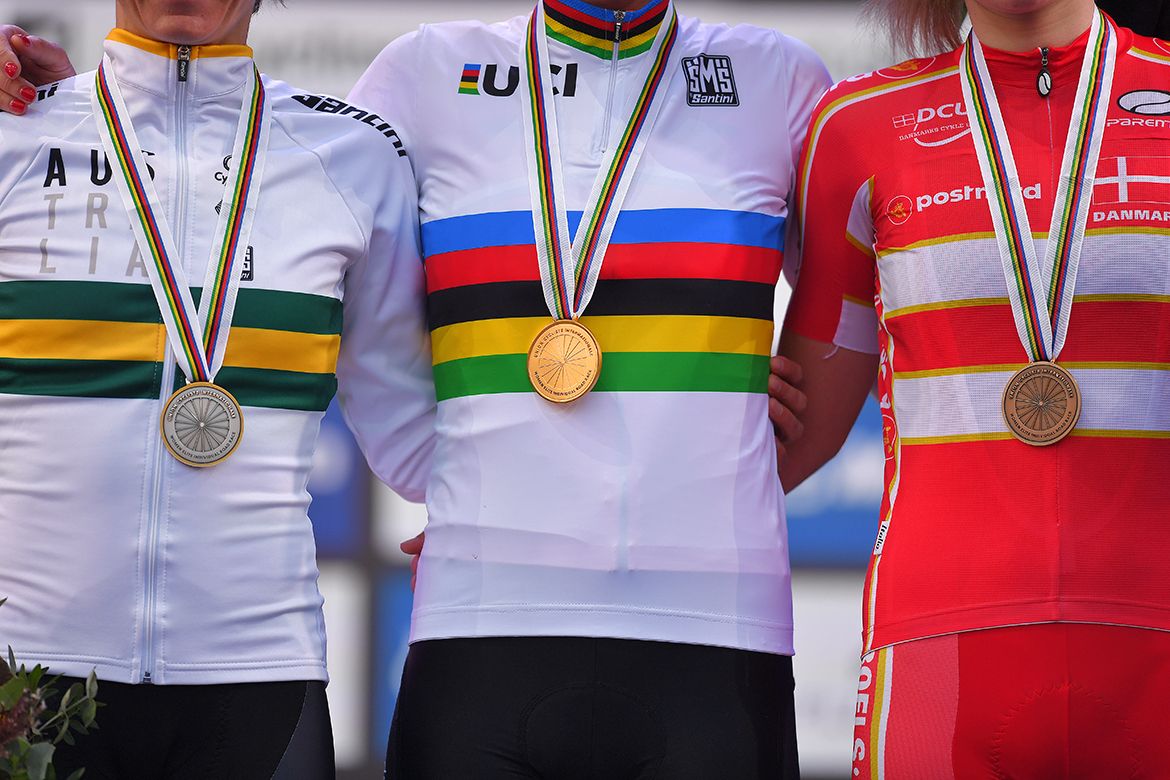 The medals for the elite women's road race