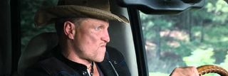 Woody Harrelson driving a car in Zombieland