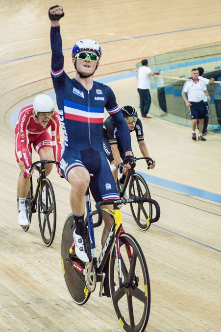 Thomas Boudat of France wins the men's Omnium