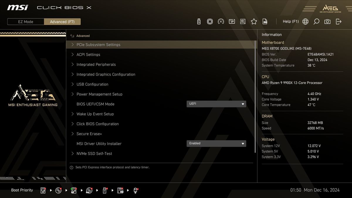 MSI X870E Godlike
