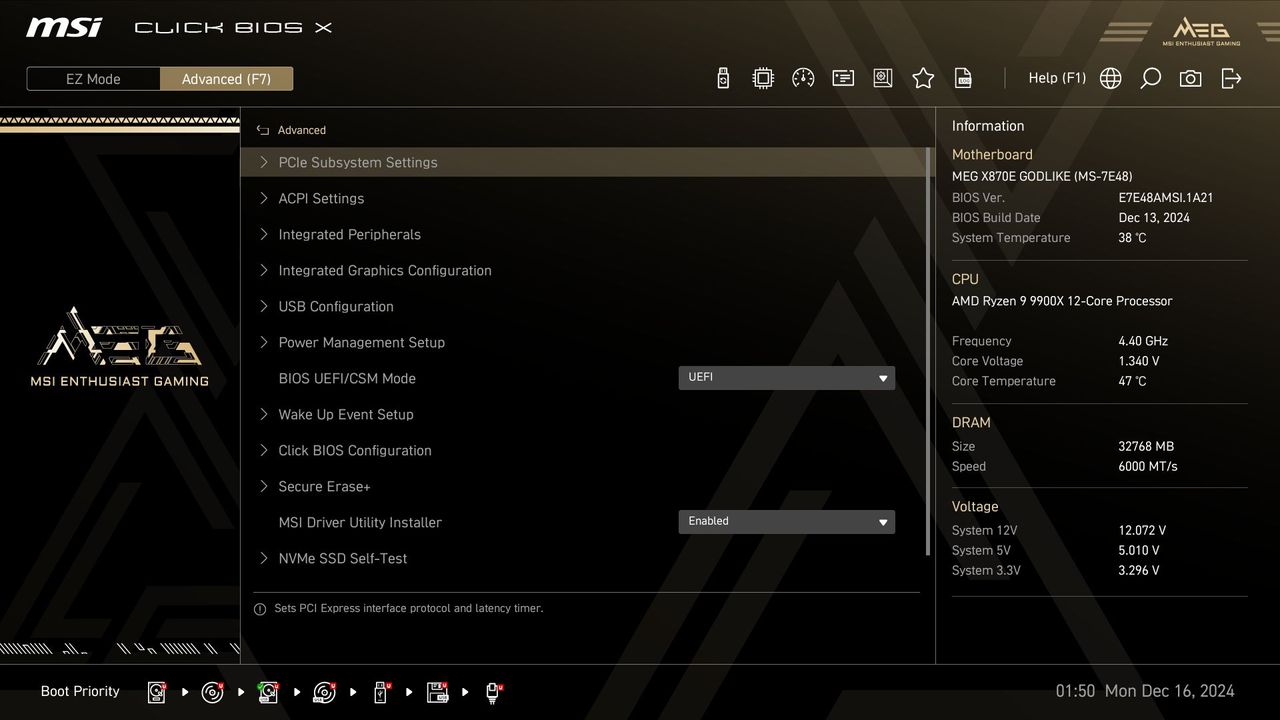 MSI X870E Godlike