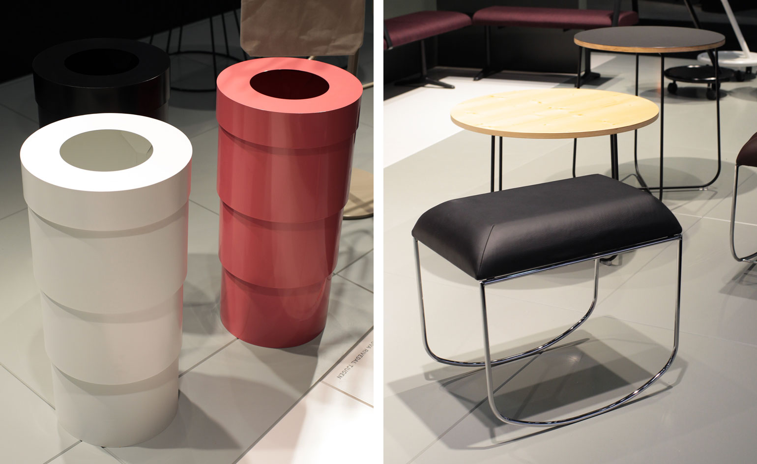 Boss wastepaper basket and RockIt Science table and stools.