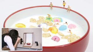 Home photography ideas: a seriously cereal-y macro swimming pool scene! 