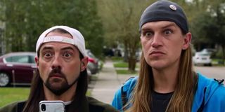 Jay And Silent Bob Reboot the boys are shocked on the sidewalk