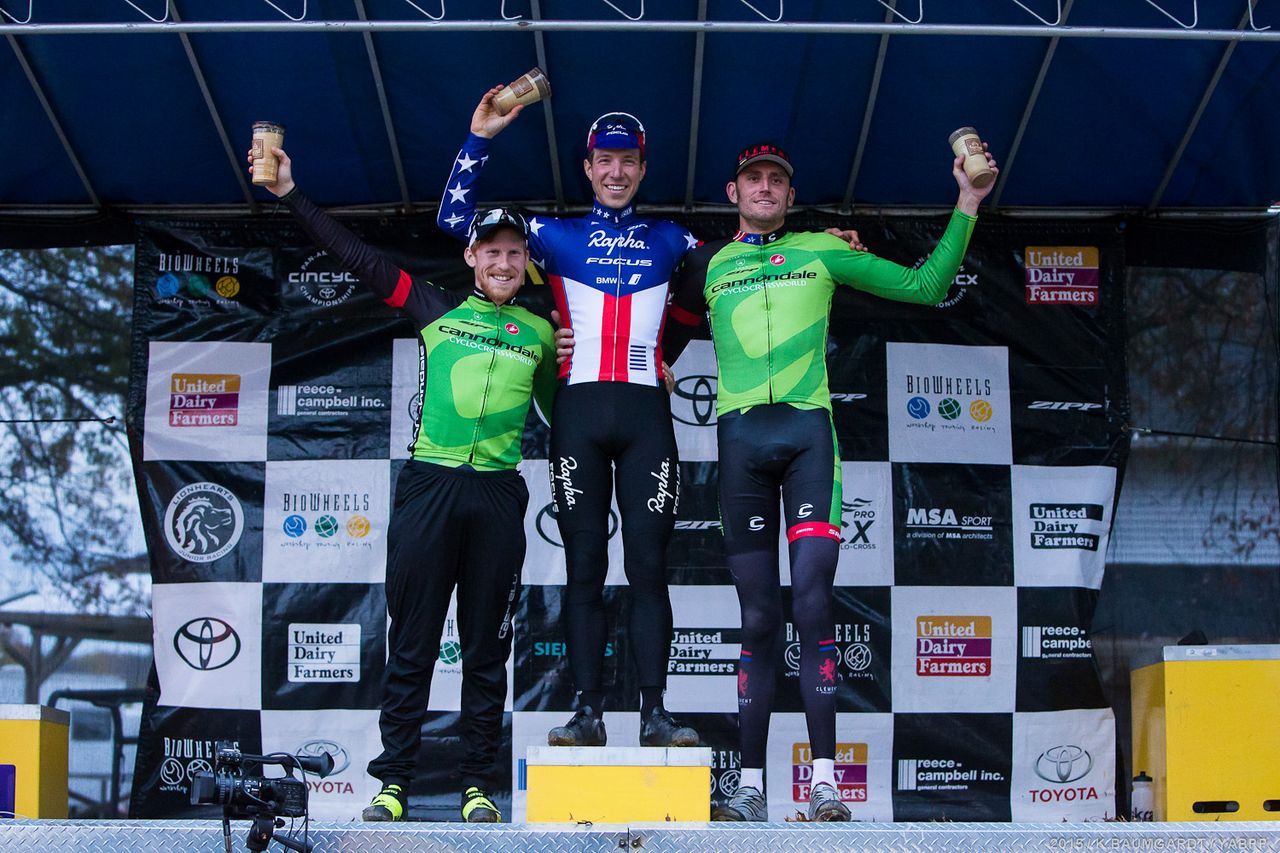 UCI Men's Podium: Jeremy Powers, Stephen Hyde, Ryan Trebon