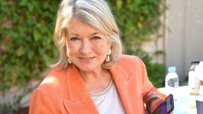 Martha Stewart's head shot in garden