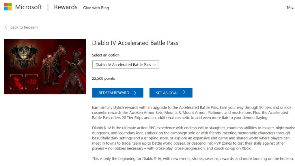 PSA: You’ll get Diablo 4 fight passes totally free with Microsoft Rewards, this is how