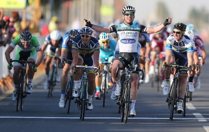 Wins come early for Cavendish in 2013 including this one at the Tour of Qatar