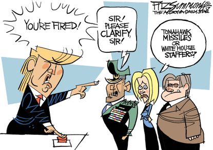 Political Cartoon U.S. Trump Syria White House Administration