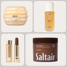 Graphic of some of the best new beauty products of the month