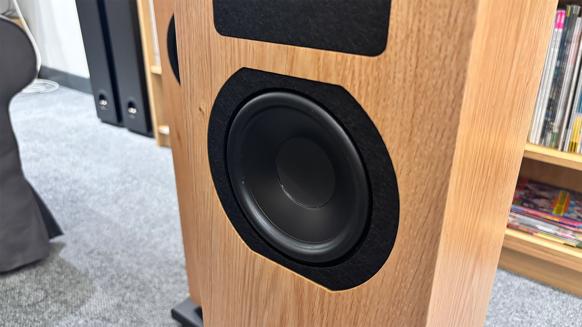 Neat Mystique Classic floorstanding speakers detail of mid/bass unit
