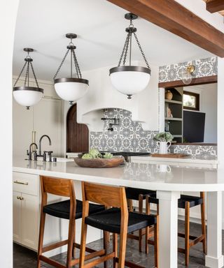 Spanish revival kitchen with patterned tiles