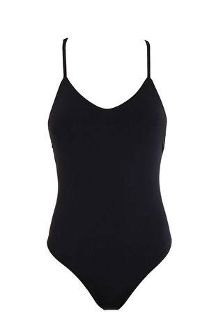 black swimsuit