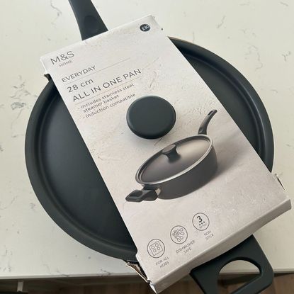 M&S All In One 28cm Saucepan in packaging