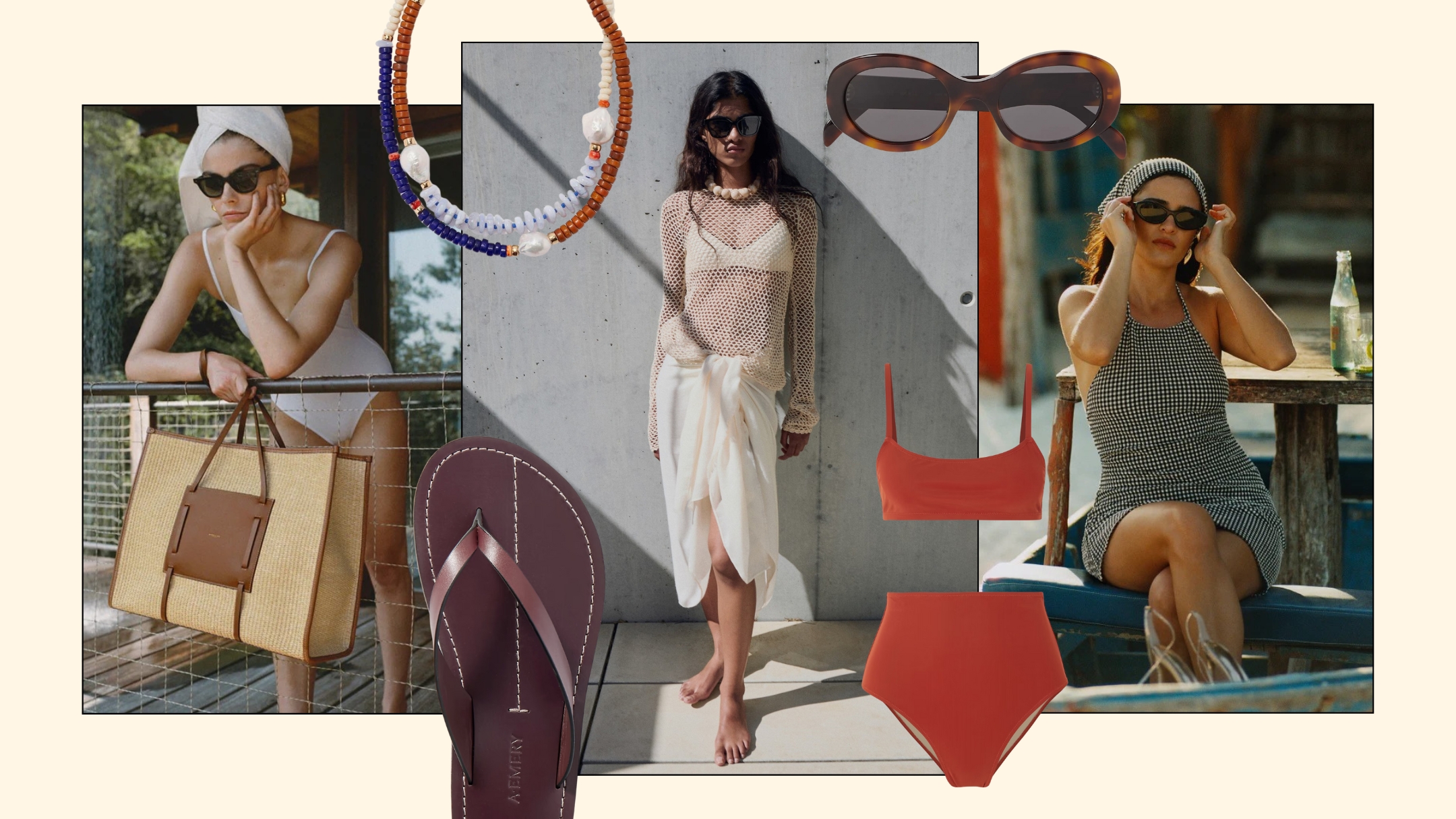 Looks and products from Mango, Hunza G, Matteau, A.EMERY, Net-a-Porter, Demellier, Celine Eyewear, Lizzie Fortunato, Liberty.