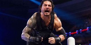 Roman Reigns in the middle of a match
