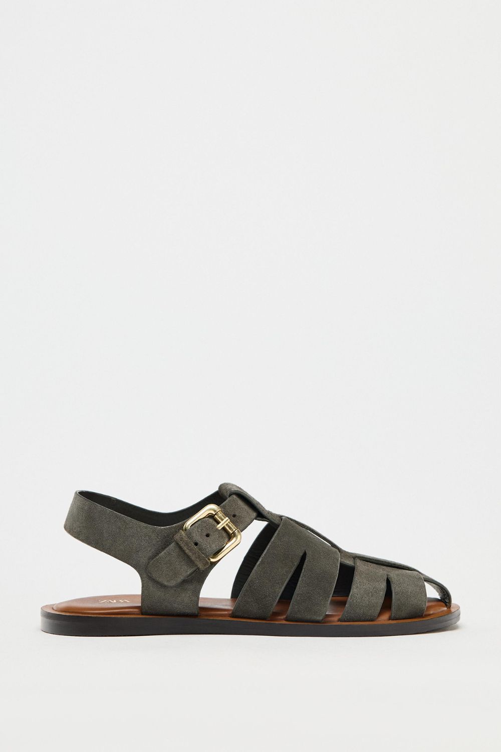 Split Suede Cage Sandals