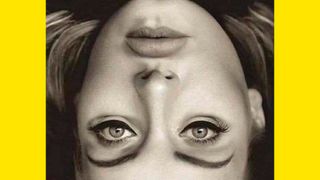 An optical illusion showing a photo of the singer Adele upside down