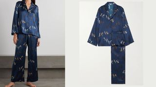 Tamsyn printed silk-blend satin pajama set