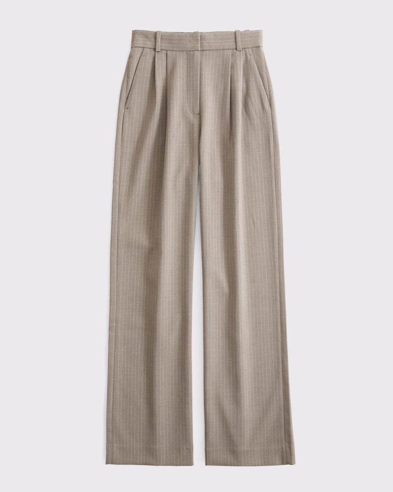 A&f Sloane Tailored Hardware Wide Leg Pant