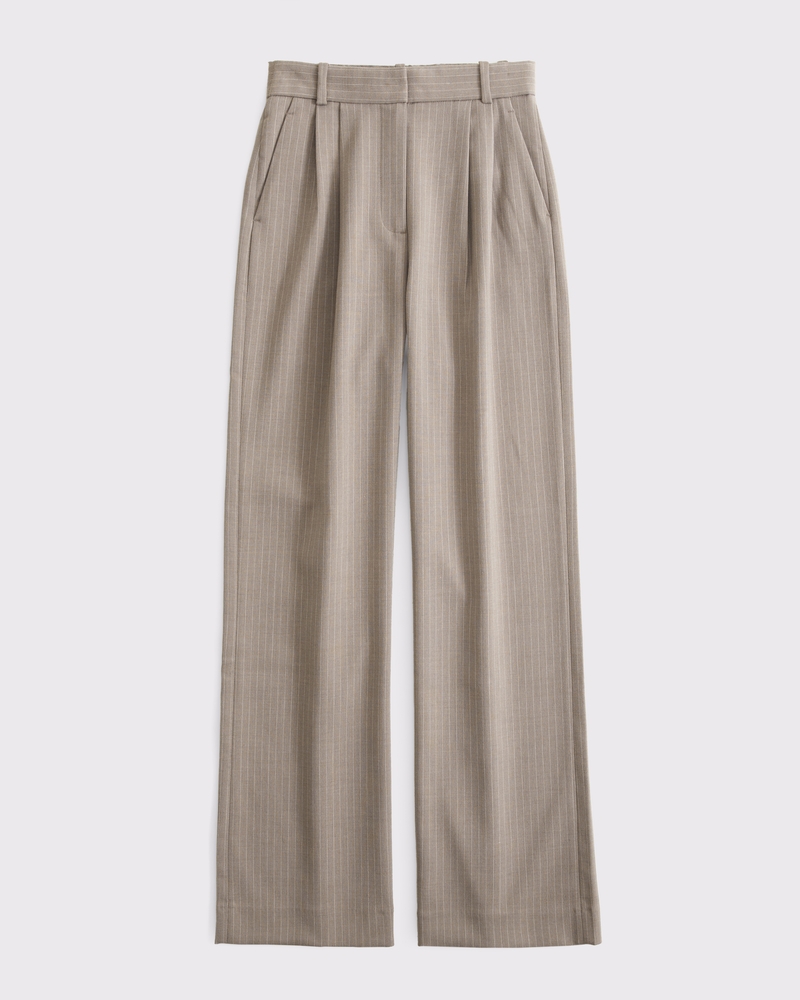 A&amp;amp;f Sloane Tailored Hardware Wide Leg Pant