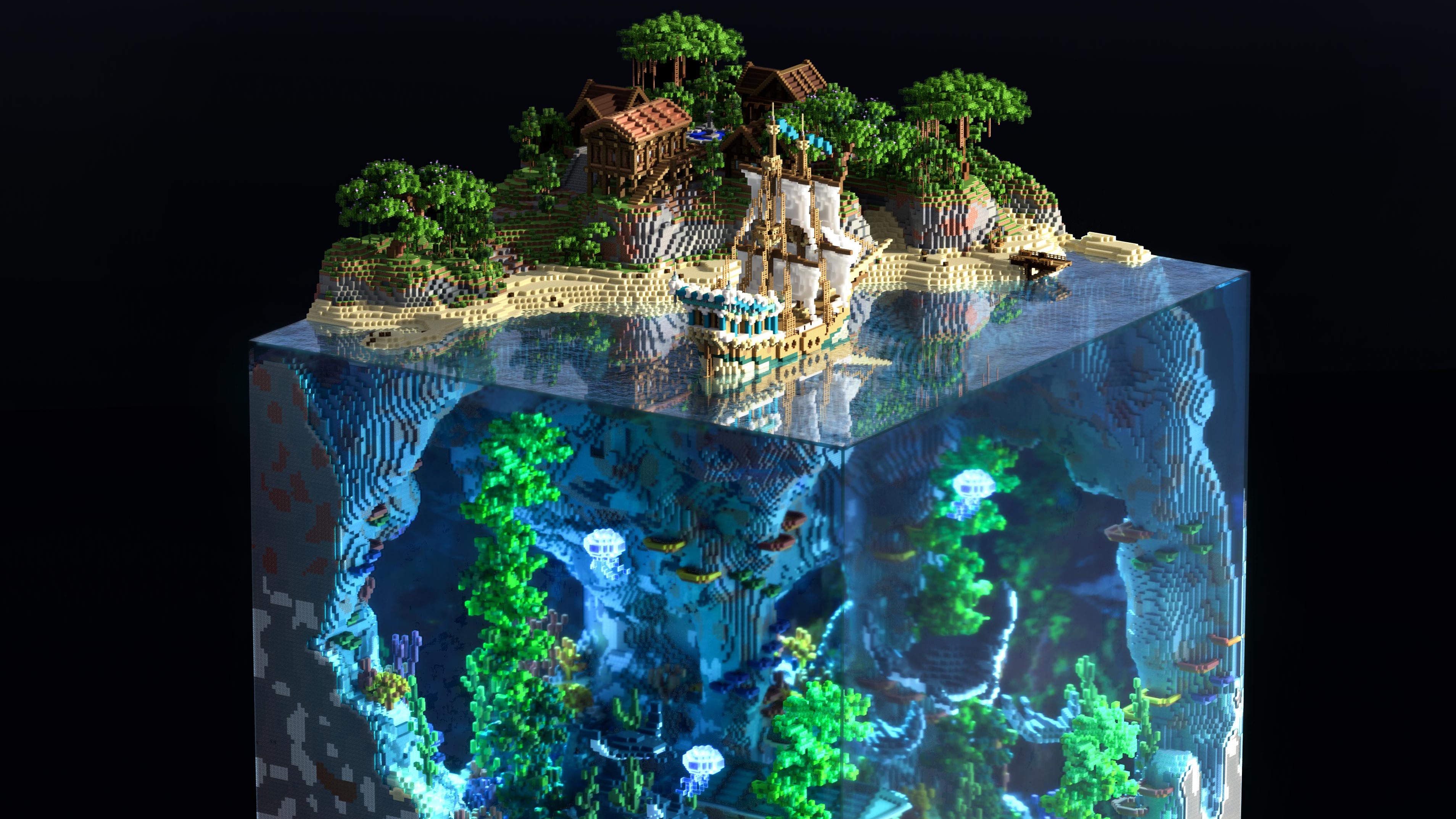  Stop whatever you're doing and look at this incredible Minecraft world built inside a block 