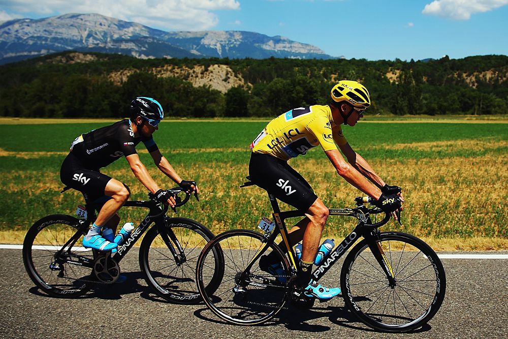 Chris Froome and teammate Leopold K&ouml;nig (Team Sky)