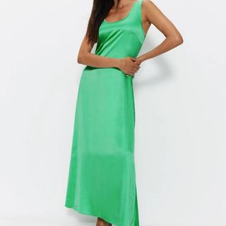 Green dress from warehouse