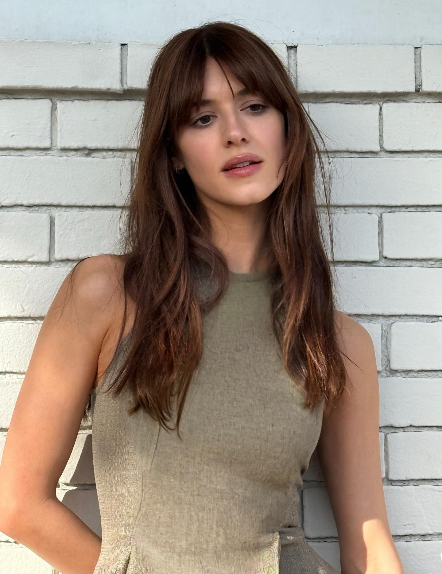 Daisy Edgar-Jones with baby bangs haircut