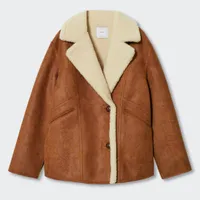 Brown oversized double-face coat, was £99.99 now £79.99 | Mango