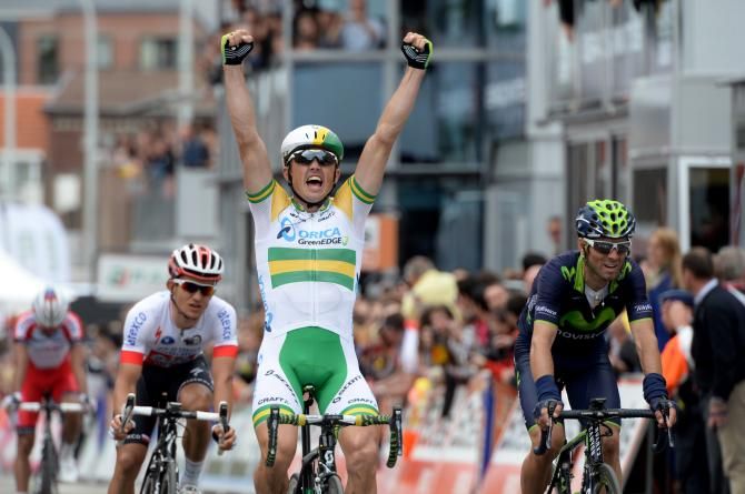 Simon Gerrans celebrates his victory
