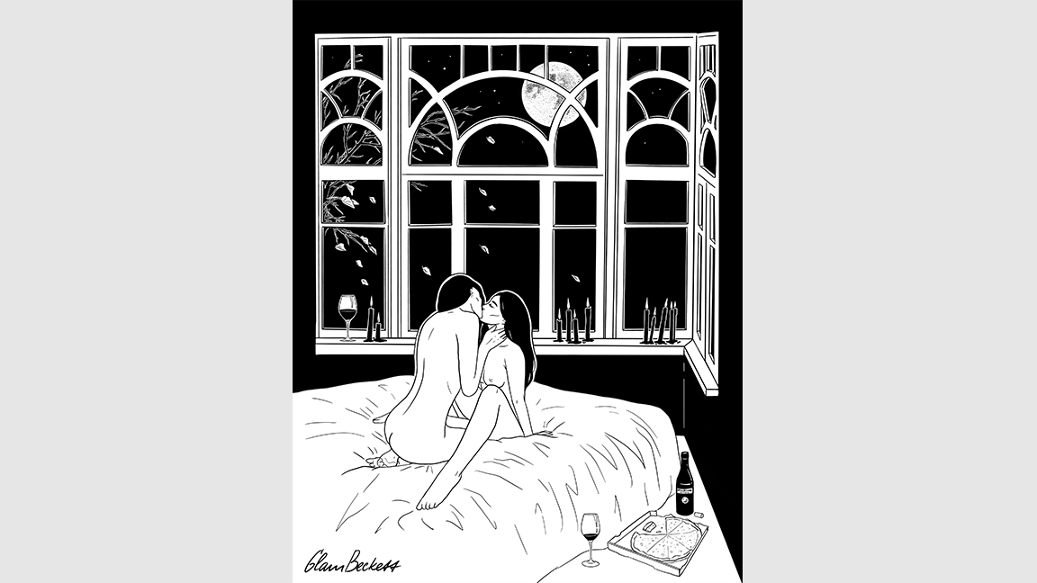 International Women's Day: Midnight Kiss Glam Beckett Digital illustration