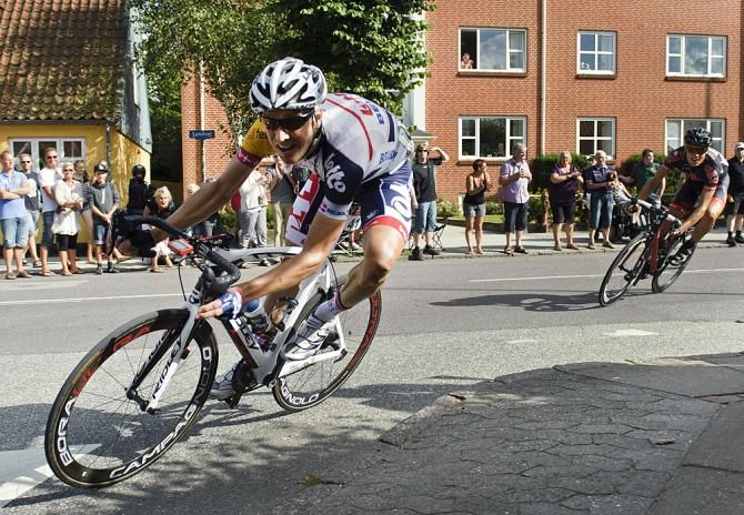 Lars Bak (Lotto Belisol) goes on the attack on stage 1 of the Tour of Denmark