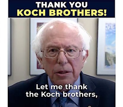 Bernie Sanders thanks the Koch brothers