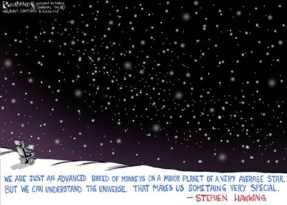 Editorial cartoon U.S. Stephen Hawking death quote