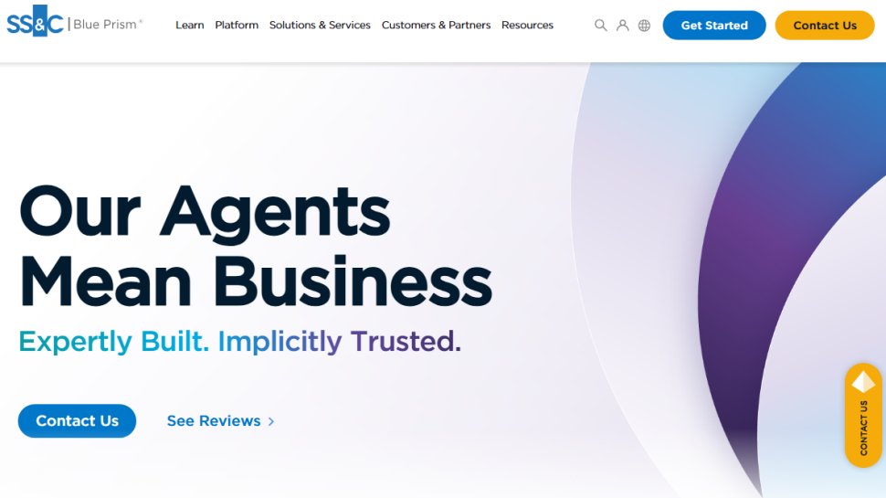 Website screenshot of Blue Prism (November, 2025)