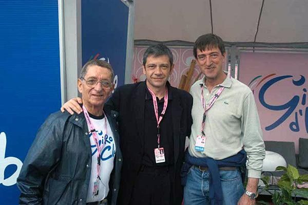 Andrea Bartali, the director of La Gazzetta and Faustino Coppi