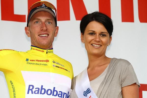 Overall leader Jos Van Emden on the podium.
