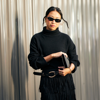 Woman wearing all-black in New York