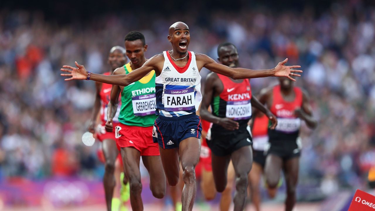 Mo Farah at the London Olympics in 2012